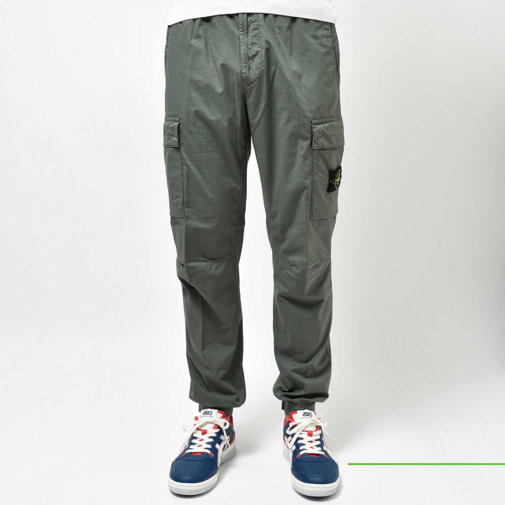 STONE ISLAND(ストーンアイランド) ガーメントダイコットンストレッチシャーリングテーパードリブカーゴパンツ 80-153-13-03