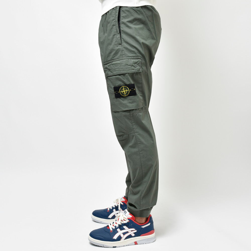 STONE ISLAND(ストーンアイランド) ガーメントダイコットンストレッチシャーリングテーパードリブカーゴパンツ 80-153-13-03