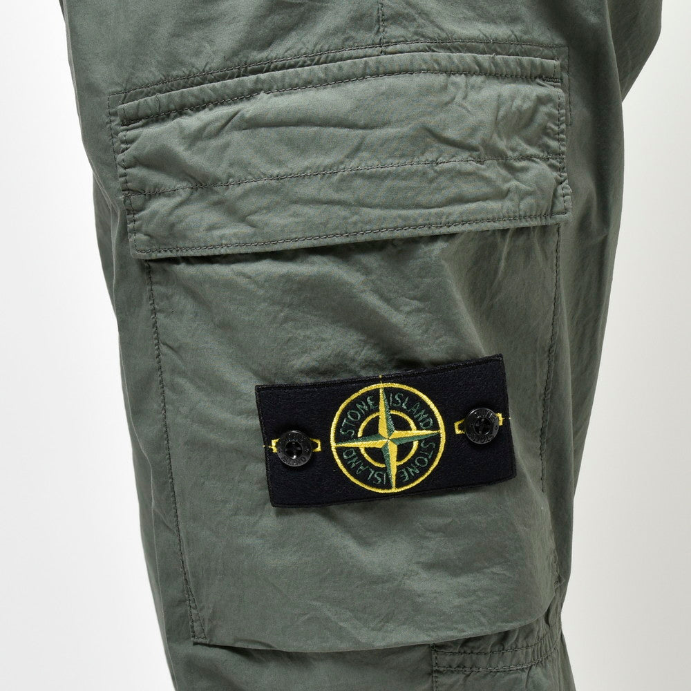 STONE ISLAND(ストーンアイランド) ガーメントダイコットンストレッチシャーリングテーパードリブカーゴパンツ 80-153-13-03
