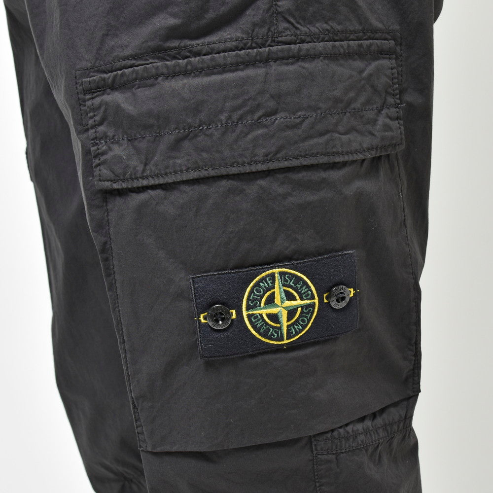 STONE ISLAND(ストーンアイランド) ガーメントダイコットンストレッチシャーリングテーパードリブカーゴパンツ 80-153-13-03
