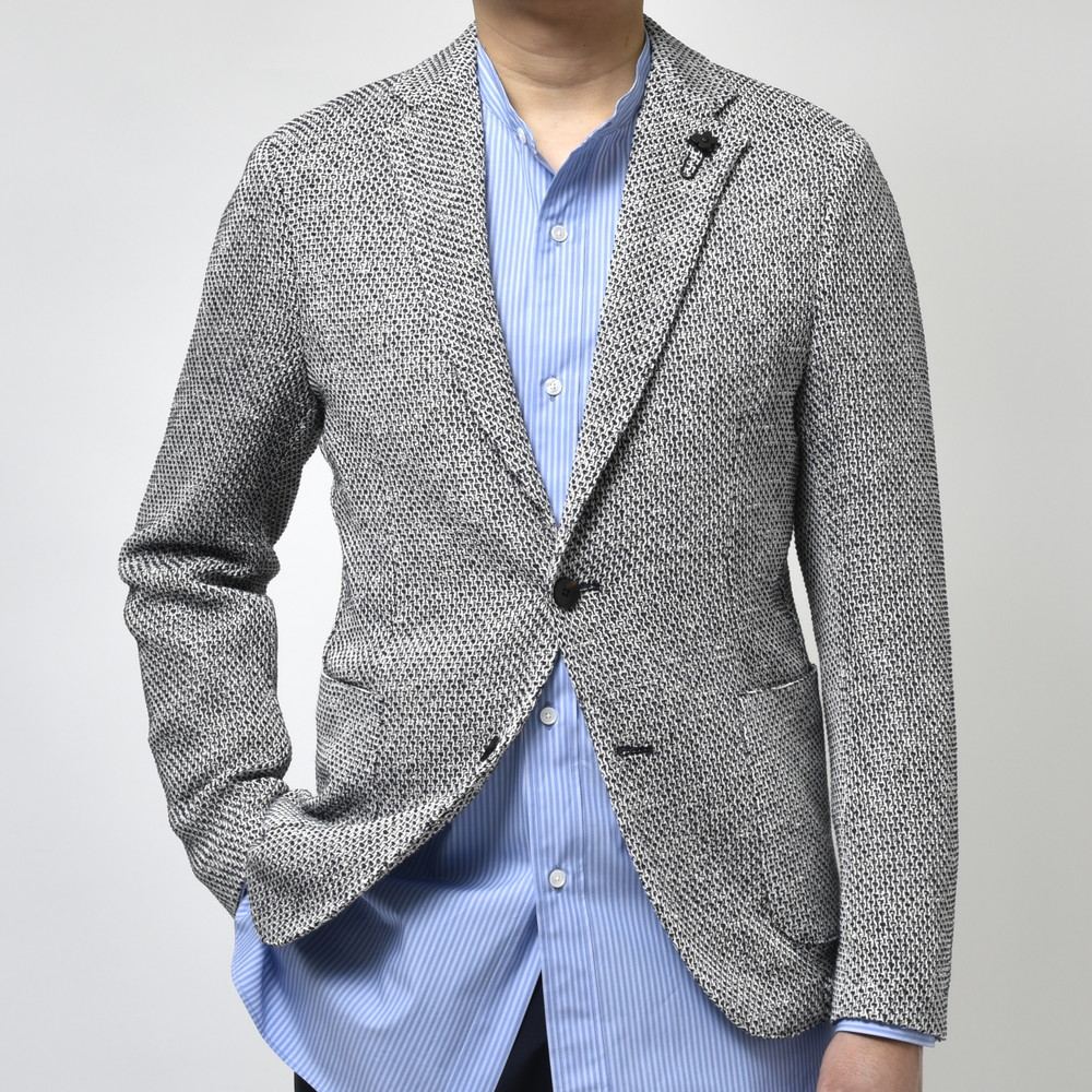 LARDINI(ラルディーニ) IZUMOイズモ コットンリネンジャガードメッシュライトウェイトシャツジャケット JZIZUMO/EQSK62500