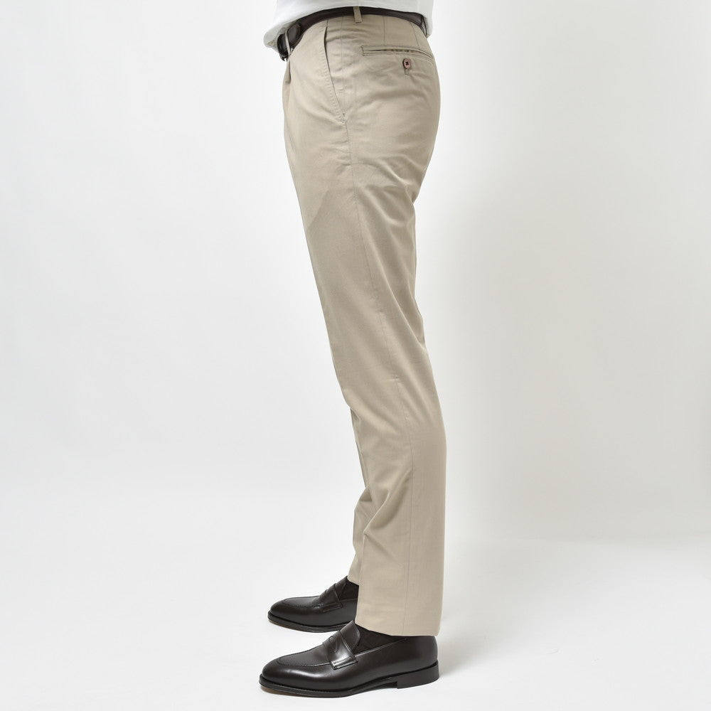 guji(グジ) CASHCOカシコ ストレッチコットンカシミアギャバジン1プリーツテーパードパンツ(MADE BY RING JACKET / Ermenegildo Zegnaファブリック