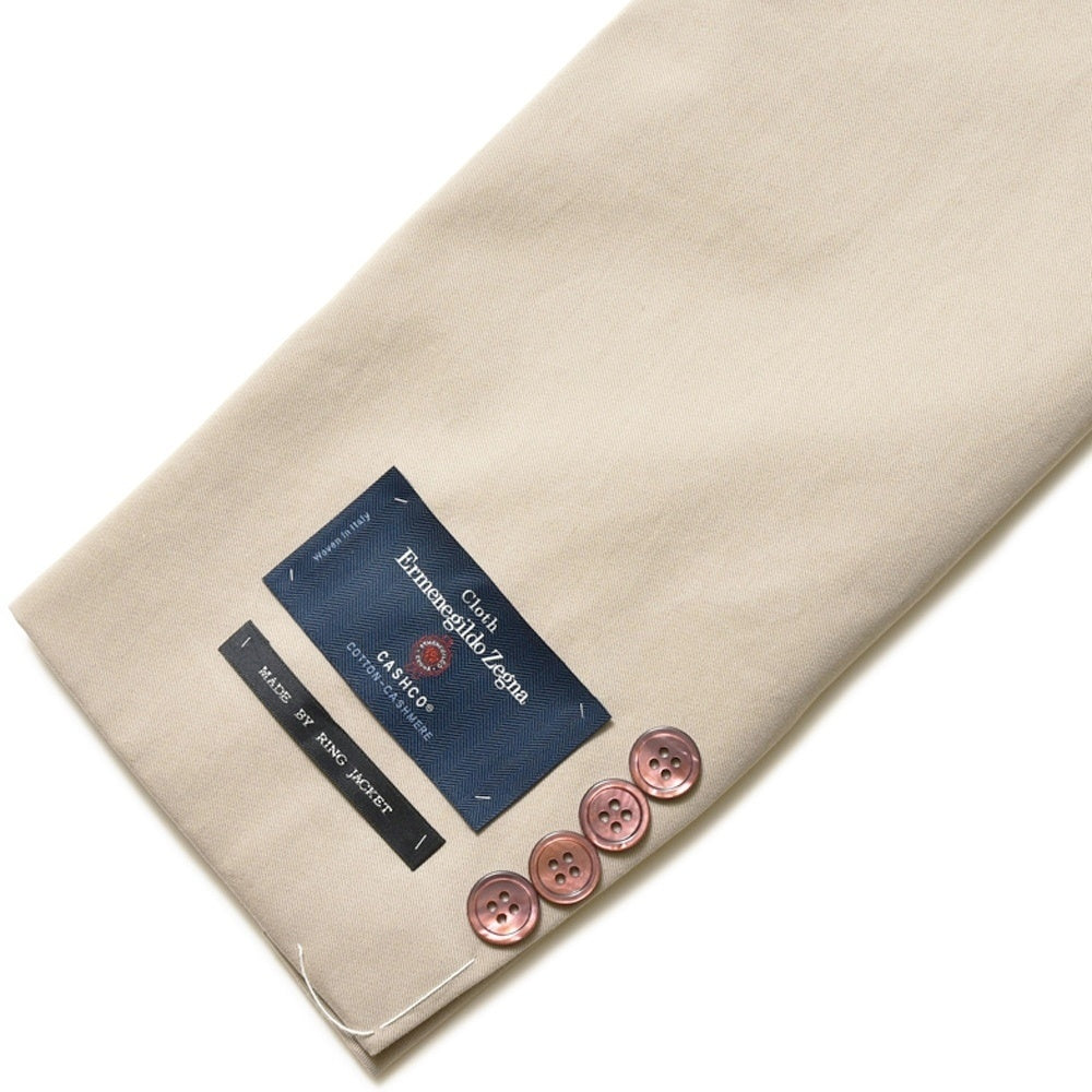 guji(グジ) CASHCOカシコ ストレッチコットンカシミアギャバジン3Bジャケット(MADE BY RING JACKET / Ermenegildo Zegnaファブリック使用)