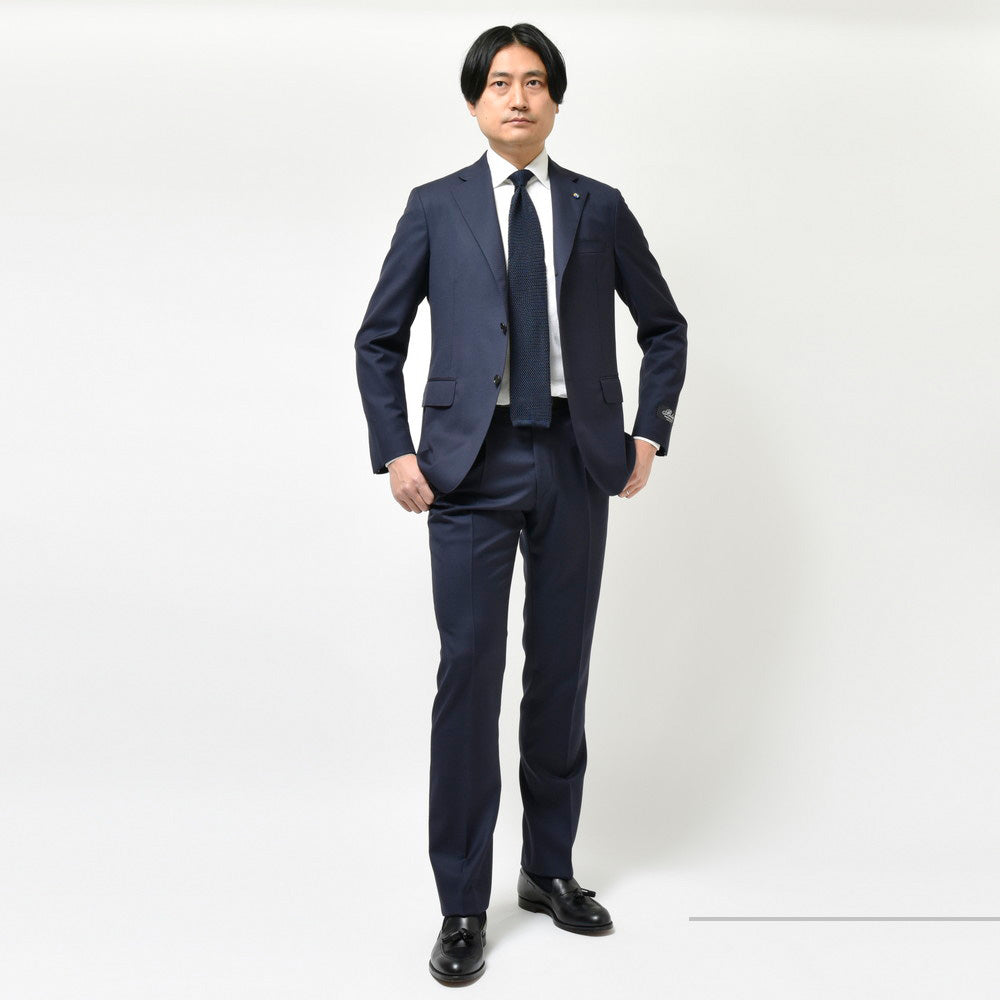 Belvest(ベルベスト) SUPER110'sウールシャドーハウンドトゥース3B1プリーツスーツ A70305S-97
