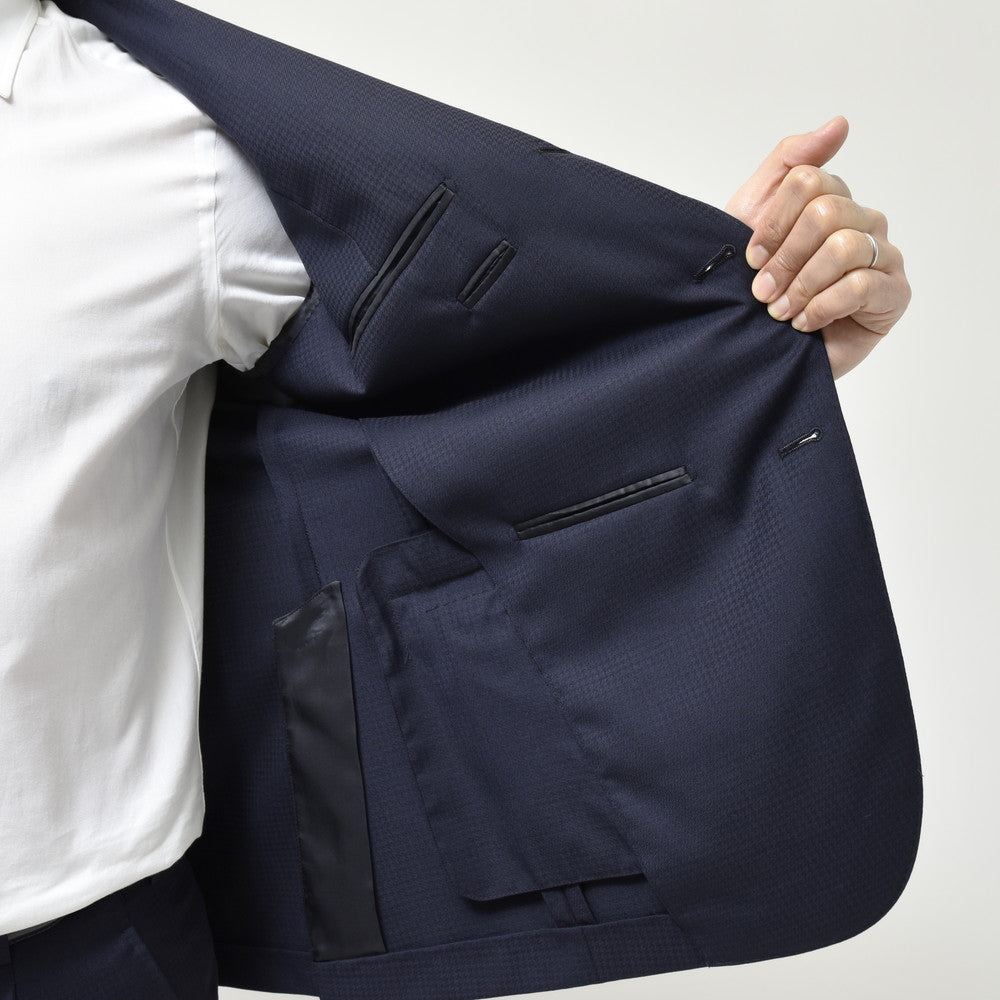Belvest(ベルベスト) SUPER110'sウールシャドーハウンドトゥース3B1プリーツスーツ A70305S-97