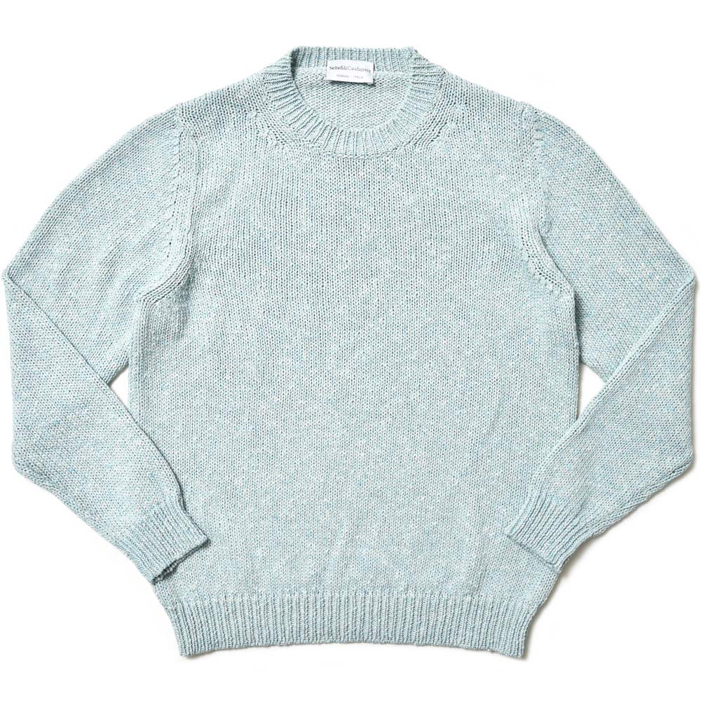Settefili Cashmere セッテフィーリ カシミア コットン リネン メランジ ミドルゲージ クルーネック ニット
