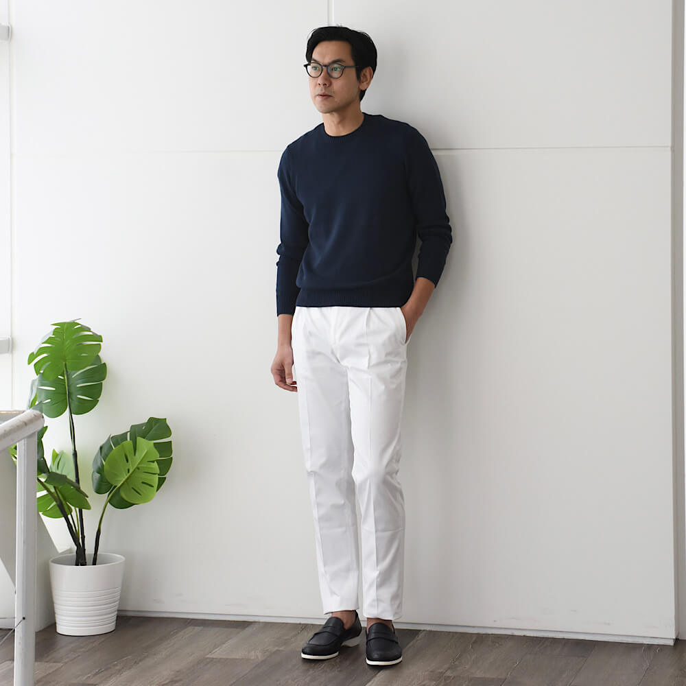 フェランテ / シュリンクレザー コインローファー ホワイトソール(ISEO)/BLEU,NAVY