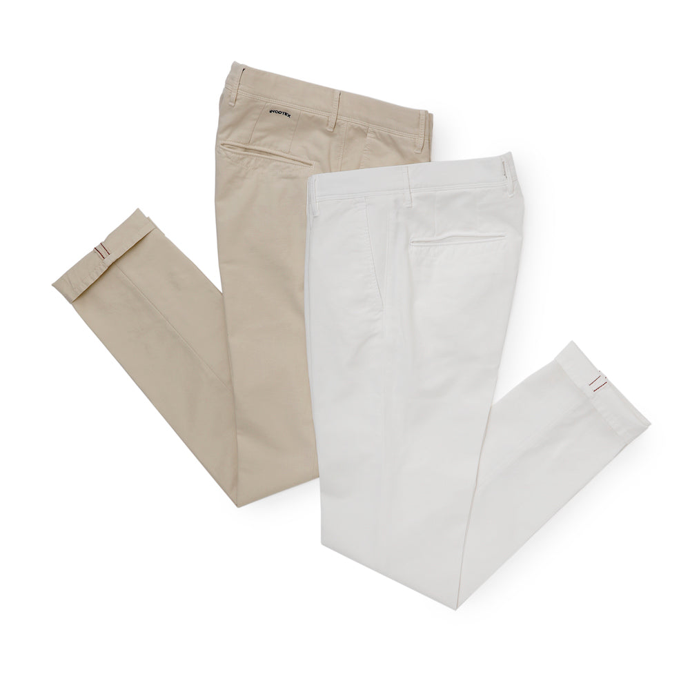インコテックス / ストレッチ サマーコットンサテン ノープリーツパンツ INCOTEX SLACKS/SLIM FIT/17S100 90871