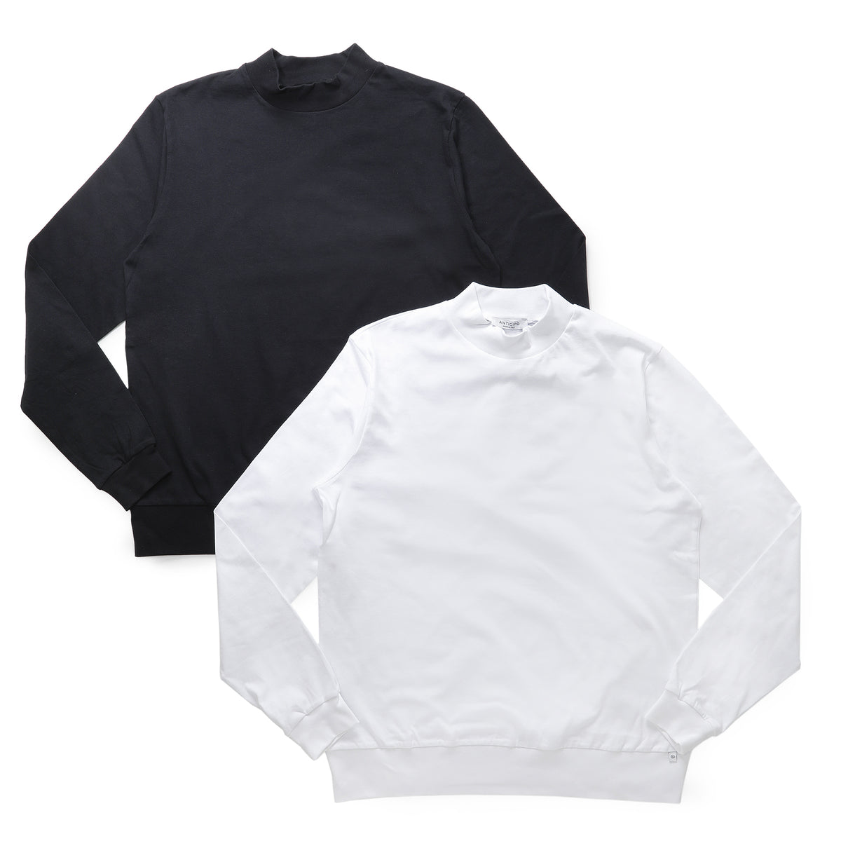 アンティーチポ / スムースコットン モックネック ロングスリーブ Tシャツ/FIANO LUNGO/smooth