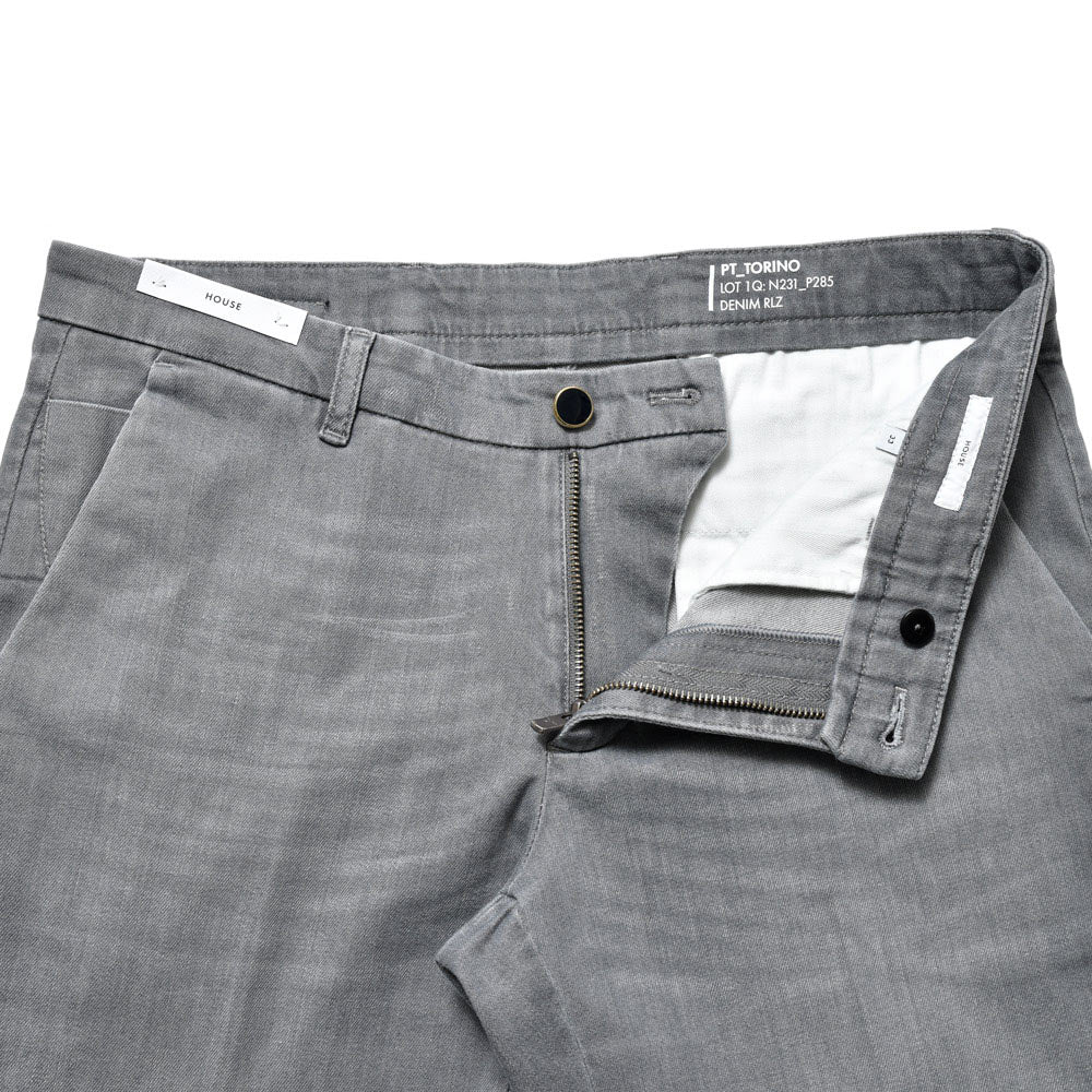 PT TORINO DENIM ピーティートリノデニム ring別注 コットン ストレッチ ウォッシュド ブラックデニムスラックス HOUSE/SUPERSLIM FIT