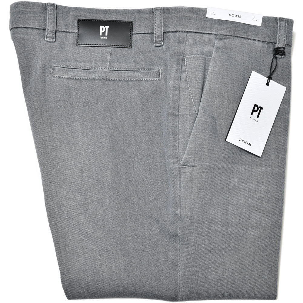 PT TORINO DENIM ピーティートリノデニム ring別注 コットン ストレッチ ウォッシュド ブラックデニムスラックス HOUSE/SUPERSLIM FIT