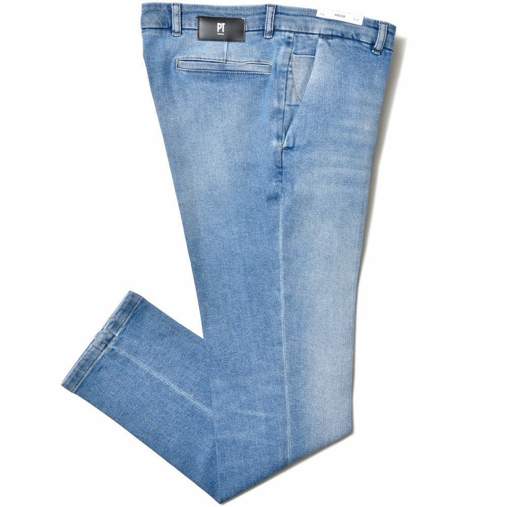 PT TORINO DENIM ピーティートリノデニム ring別注 コットン ストレッチ ウォッシュド デニムスラックス HOUSE/SUPERSLIM FIT