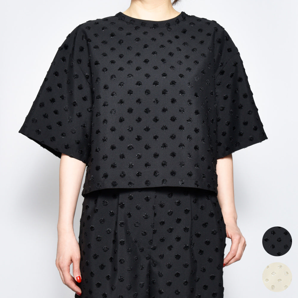 AMBELL(アンベル)<BR>00040-3 ドット クルーネックブラウス