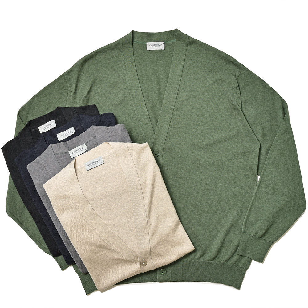 JOHN SMEDLEY ジョンスメドレー S4578 シーアイランドコットン 24ゲージ Vネック ニットカーディガン