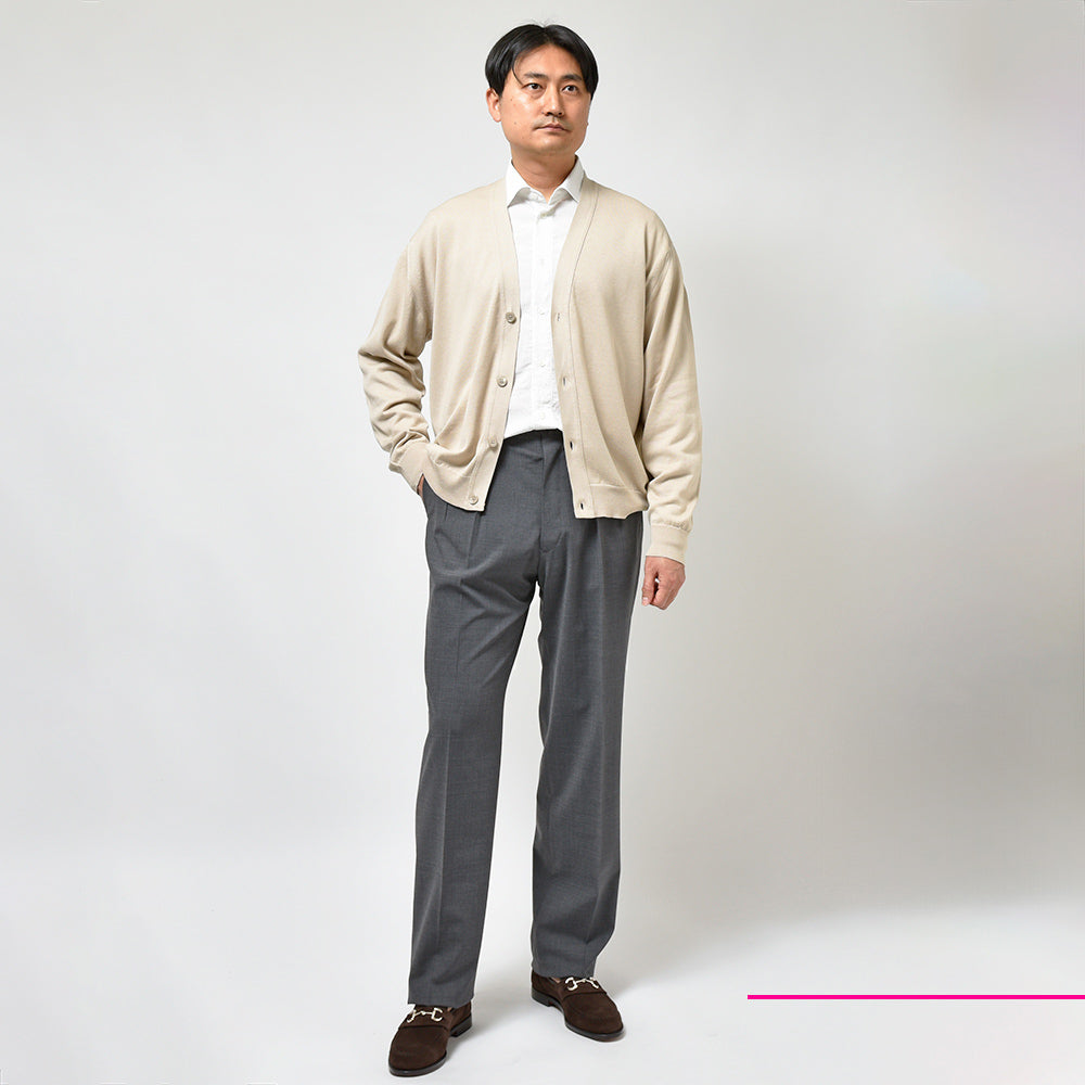 JOHN SMEDLEY ジョンスメドレー S4578 シーアイランドコットン 24ゲージ Vネック ニットカーディガン