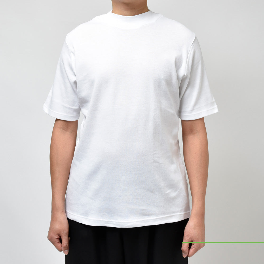 MAISON CORNICHON(メゾン コルニション) コットンフライスモックネックS/Sカットソー