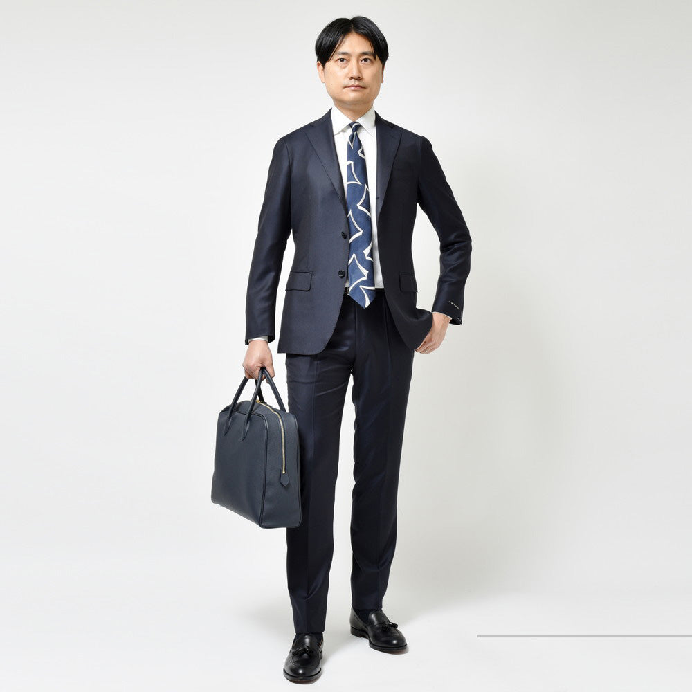guji(グジ) SUPER150'sウールソリッド3B1プリーツスーツ (MADE BY RING JACKET / LoroPianaファブリック使用)【オールシーズン】