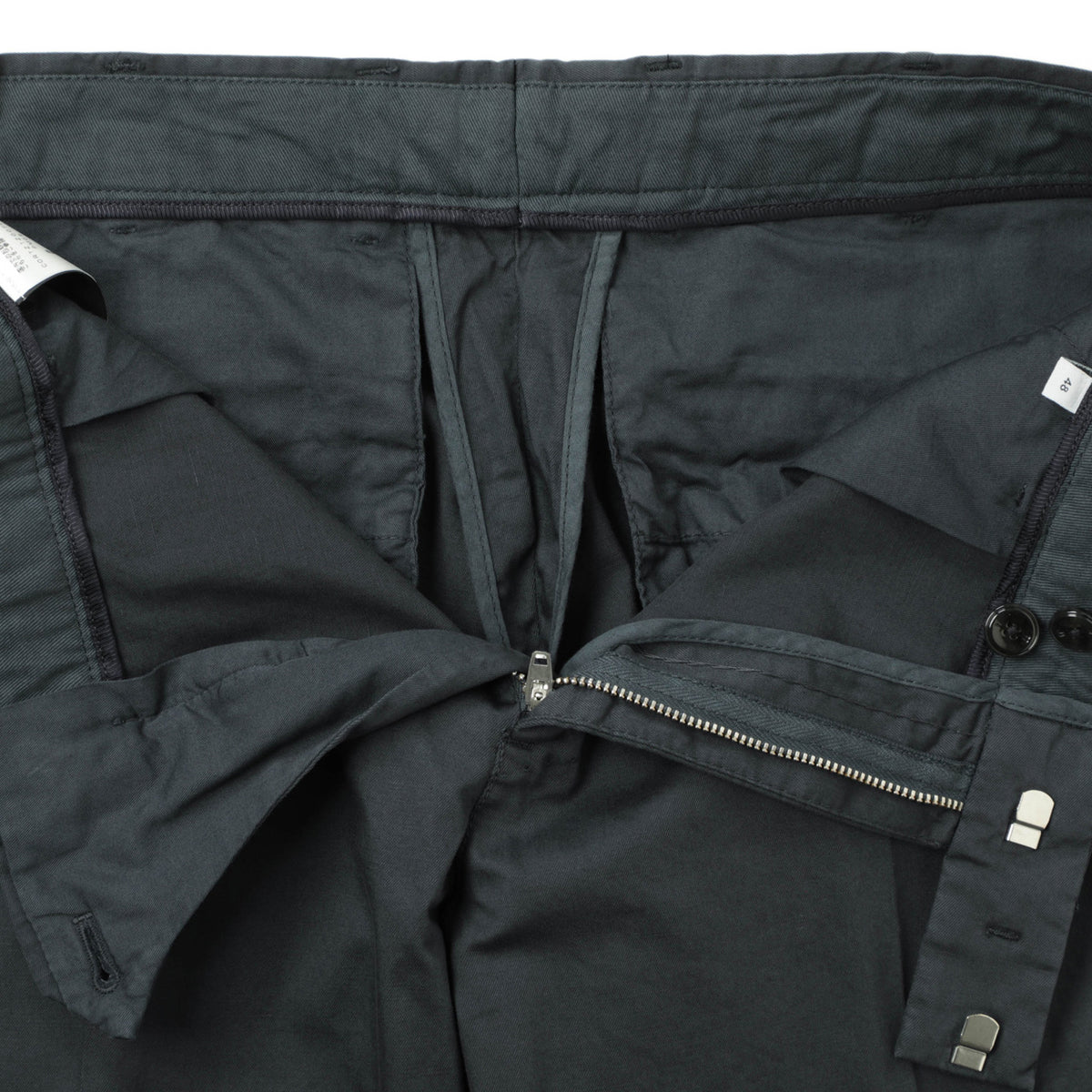 ピーティートリノ / コットン リネン ストレッチ ノープリーツ スラックスパンツ / EDGE / REBEL FIT / ネイビー