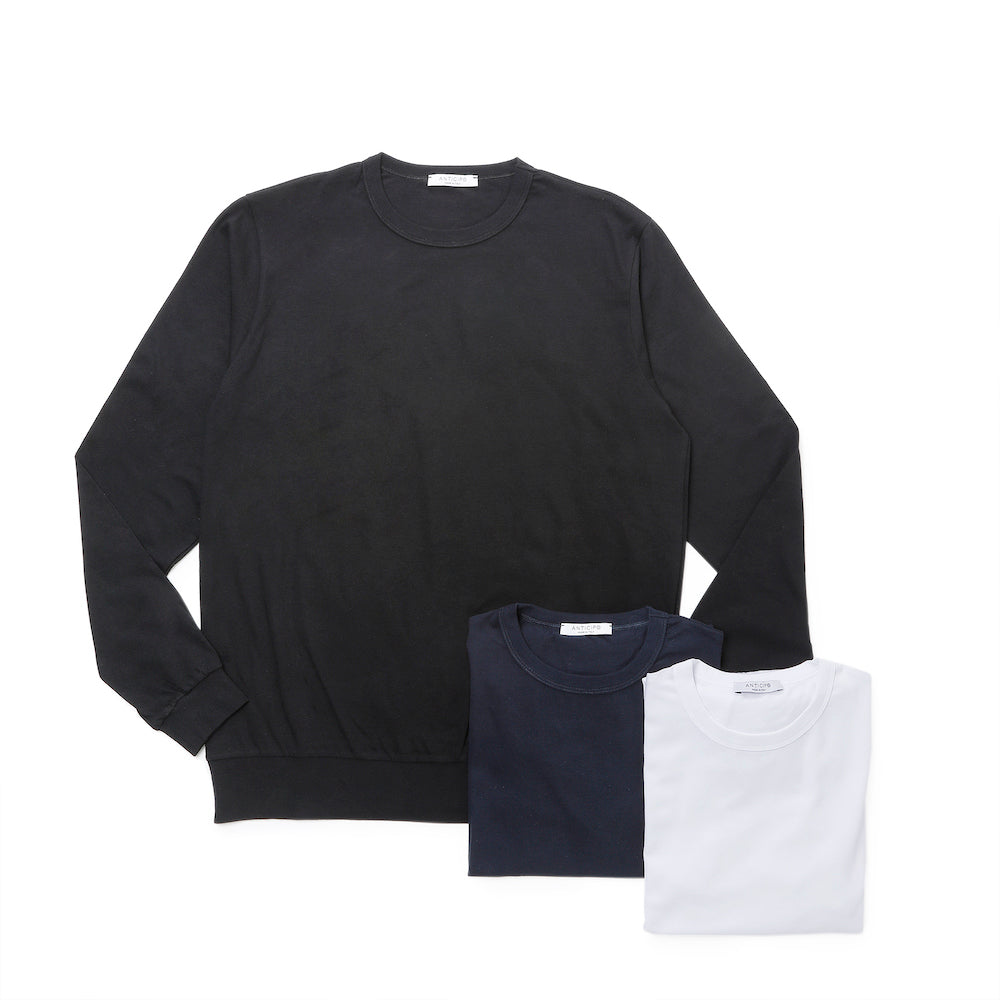 アンティーチポ / スムースコットン クルーネック ロングスリーブ Tシャツ/NEBBIOLO LUNGO/smooth