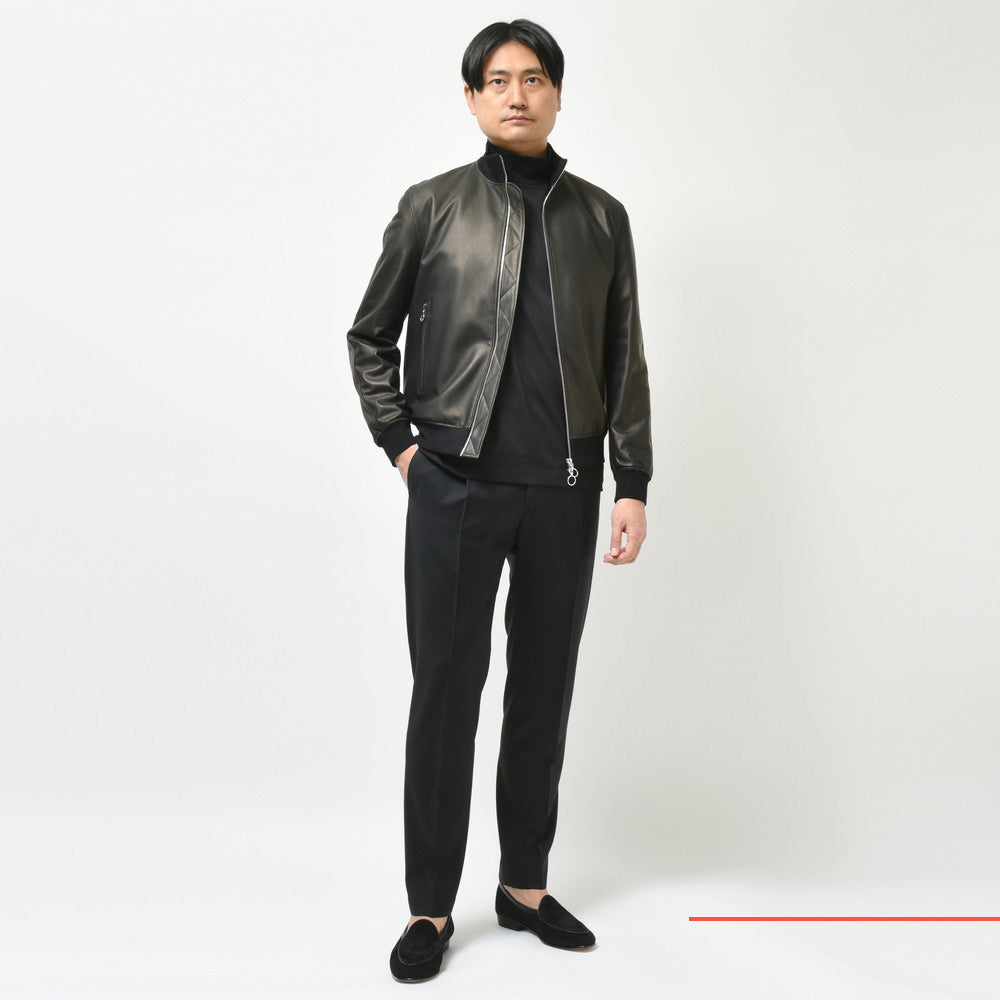 SERAPHIN(セラファン) WEST POINTウエストポイント ラムレザージップブルゾン