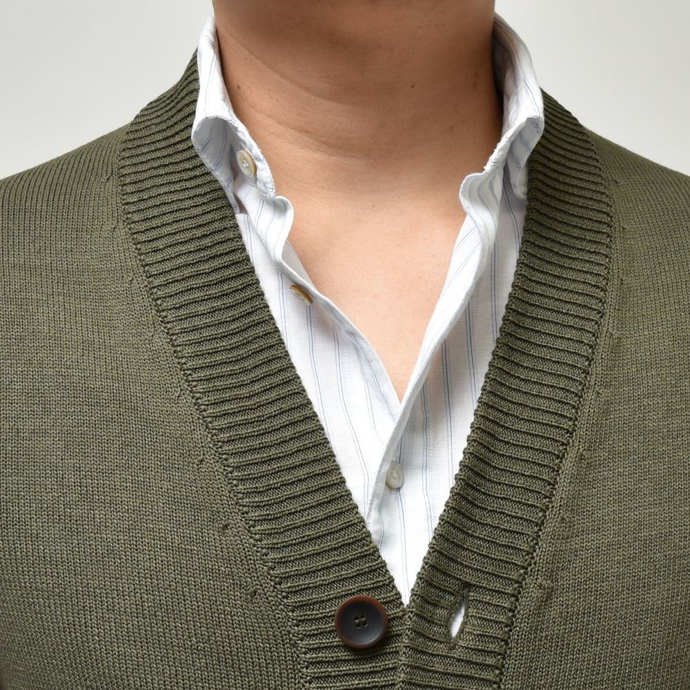 ZANONE(ザノーネ) 5ゲージコットンリブニットカーディガン CARDIGAN/REGULAR FIT/813187/ZM366 15601