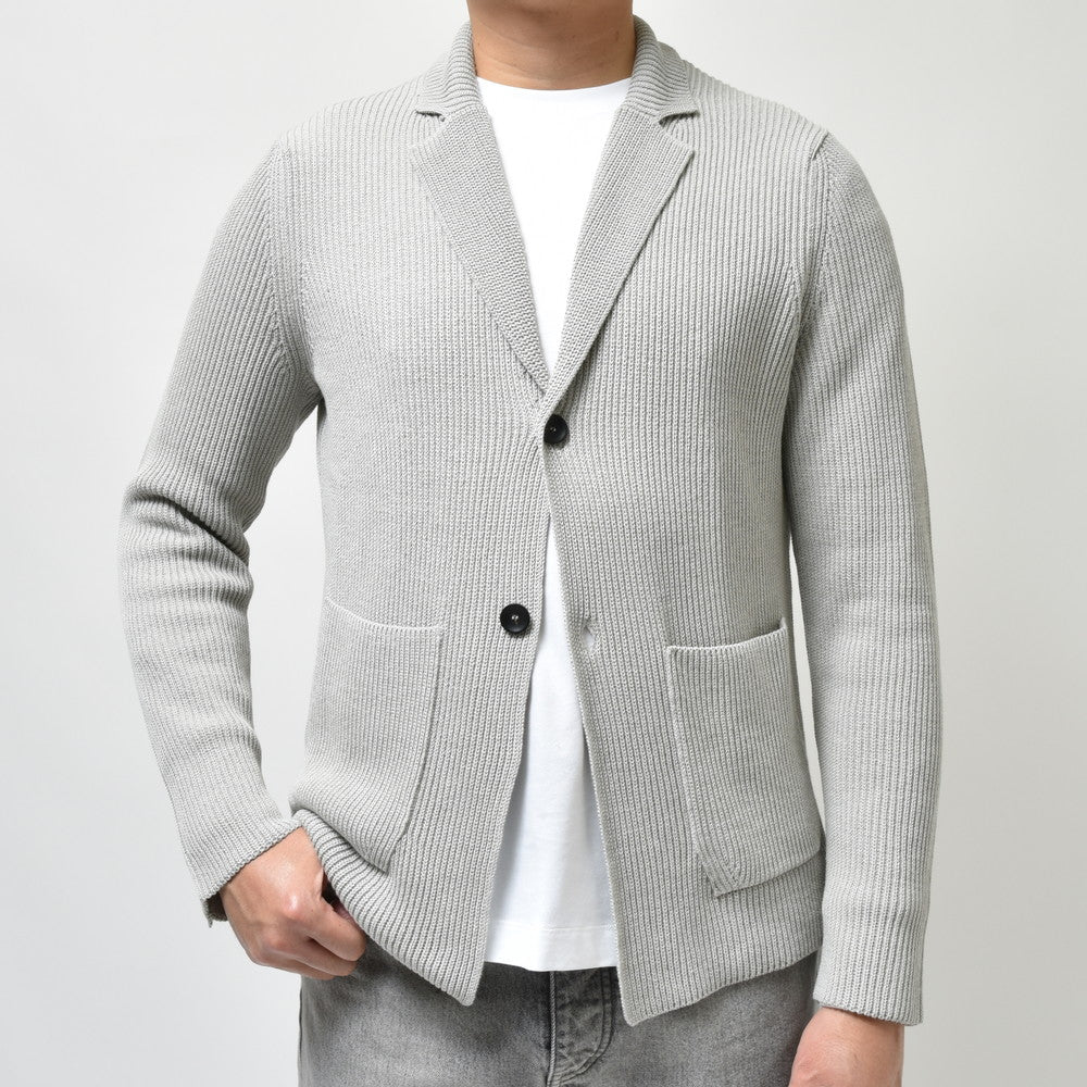 ZANONE(ザノーネ) 7ゲージコットンクレープリブニットラペルドカーディガン GIACCA/SLIM FIT/813054/ZM367 15701