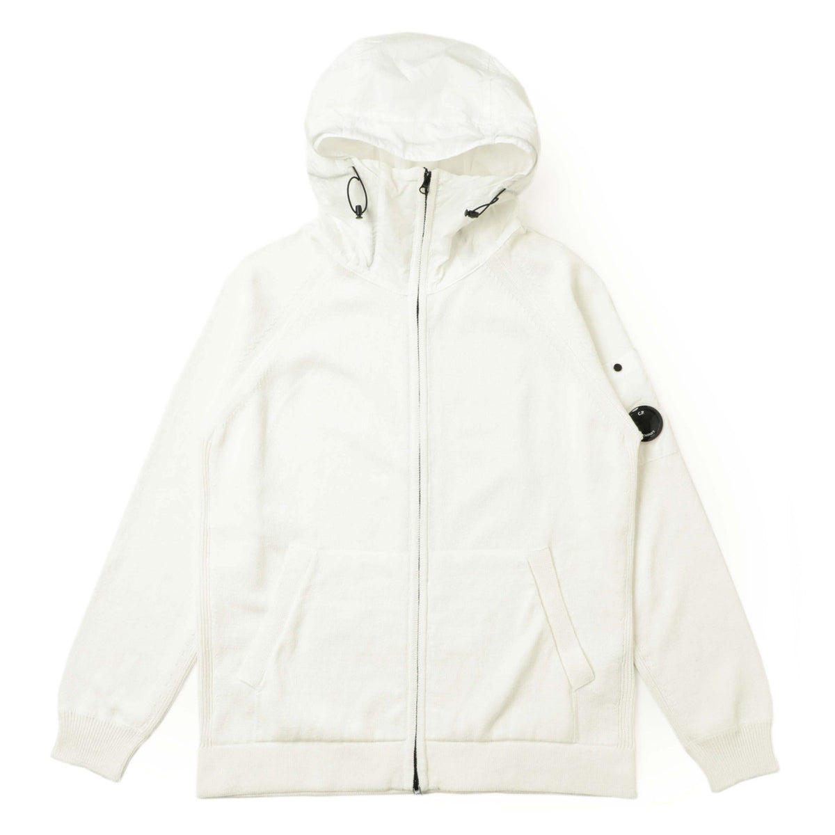 シーピーカンパニー ナイロン ジップ ニット パーカー / 16CMKN047A 005367M / Chrome-R / ホワイト