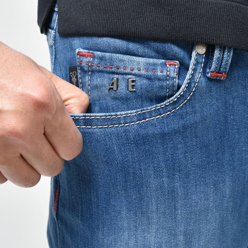 TRAMAROSSA(トラマロッサ) LEONARDレオナルド ヴィンテージウォッシュスーパーストレッチスリムテーパードデニム 414-22071005