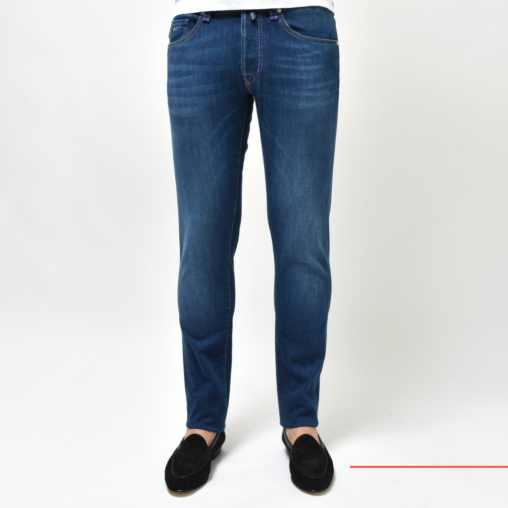 TRAMAROSSA(トラマロッサ) LEONARDレオナルド ヴィンテージウォッシュスーパーストレッチスリムテーパードデニム 414-22071005