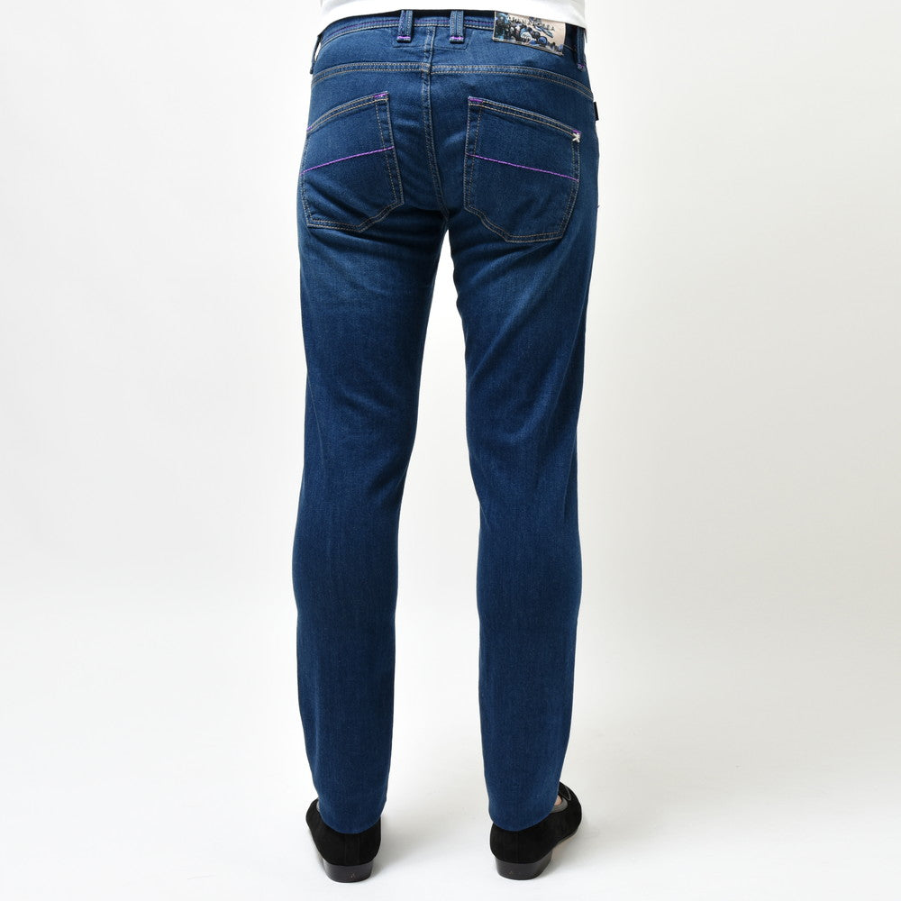 TRAMAROSSA(トラマロッサ) LEONARDレオナルド ヴィンテージウォッシュスーパーストレッチスリムテーパードデニム 414-22071005