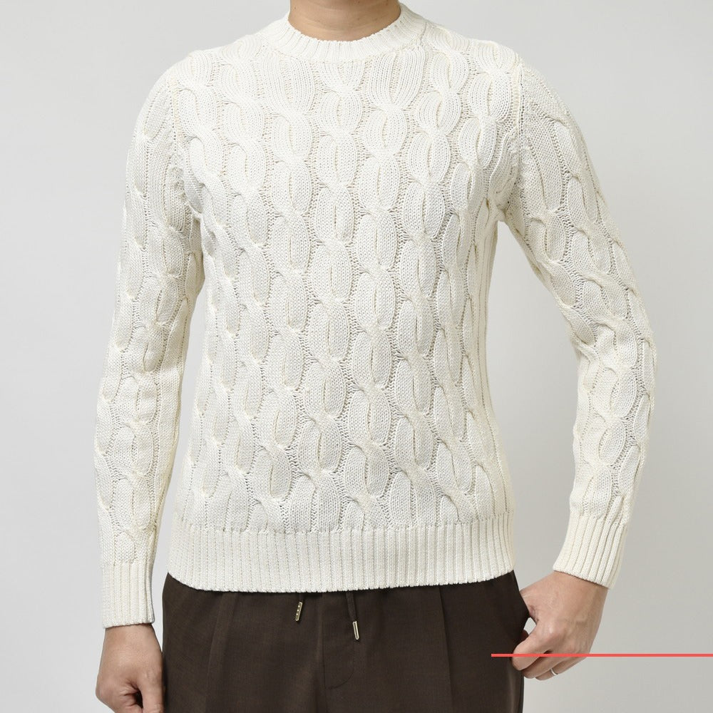 ZANONE(ザノーネ) 5ゲージコットンチャンキーケーブルクルーネックニット GIRO/SLIM FIT/811258/ZM365 15403