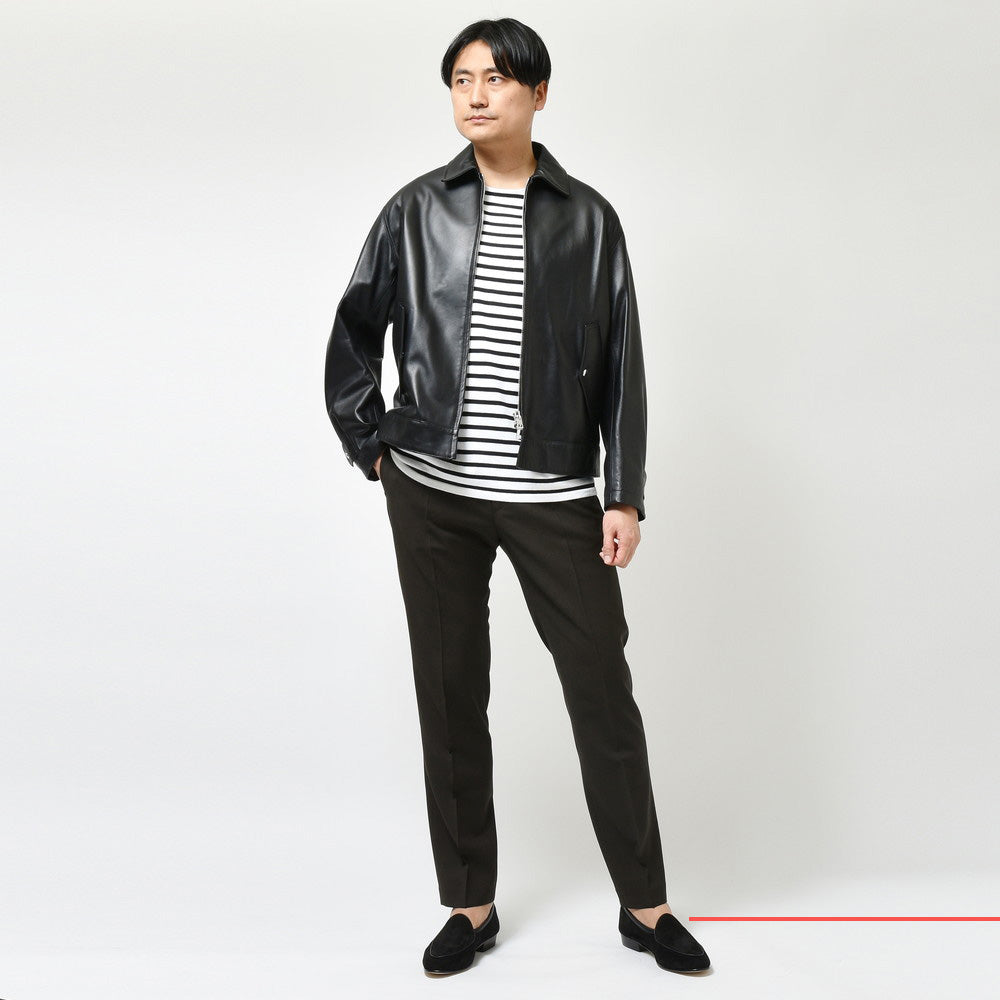 ADORNI(アドルニ) ラムレザーオーバーサイズドフライトジャケット AD4513