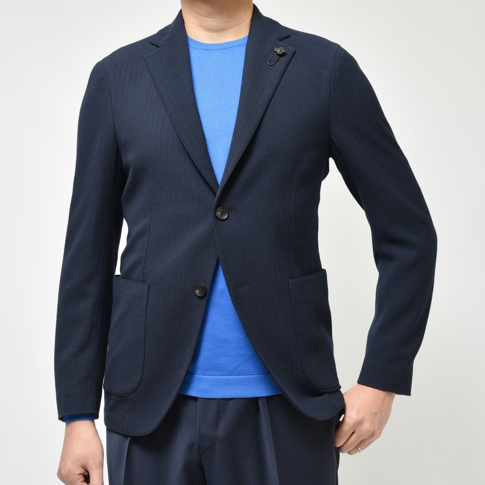 LARDINI(ラルディーニ) IZUMOイズモ ウールポリコットンへインボーンライトウェイトシャツジャケット JZIZUMO/EQSK62509