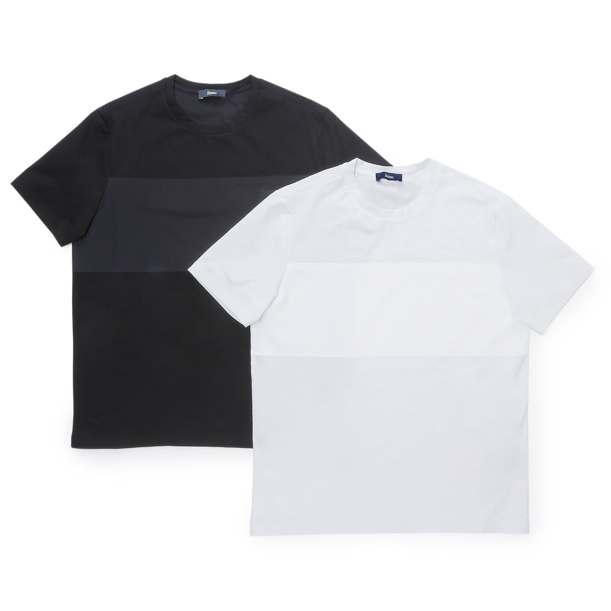 ヘルノ / ストレッチ スーパーファインコットン&ナイロン 胸ポケット付き ショートスリーブ Tシャツ/JG000199U 52003+13457S