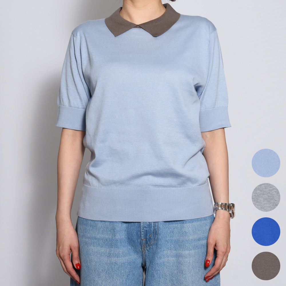 JOHN SMEDLEY(ジョンスメドレー)<BR>S4485 日本別注 コットン30G バイカラーポロニット