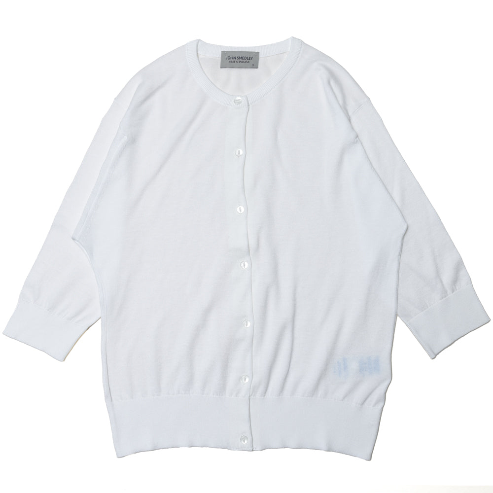 JOHN SMEDLEY(ジョンスメドレー)<BR>S4575 日本別注 コットン30G 半袖クルーネックニットカーディガン