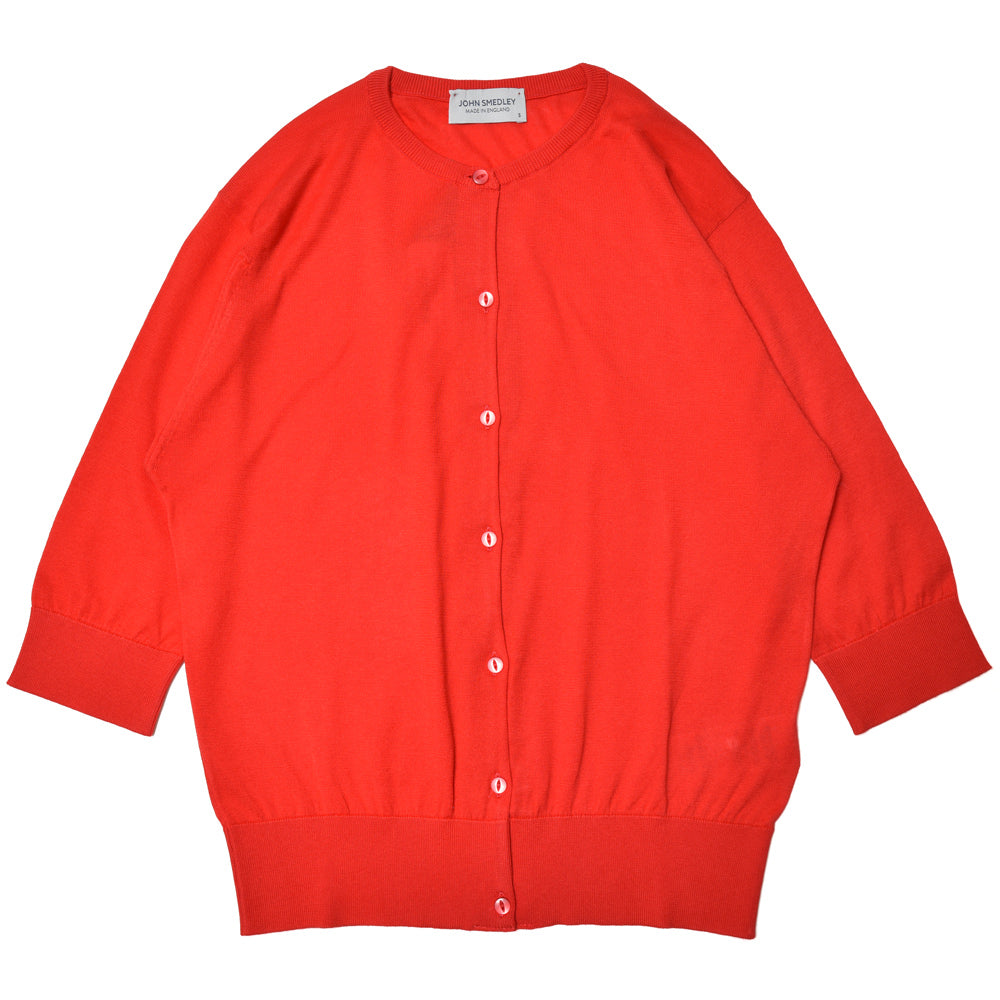 JOHN SMEDLEY(ジョンスメドレー)<BR>S4575 日本別注 コットン30G 半袖クルーネックニットカーディガン