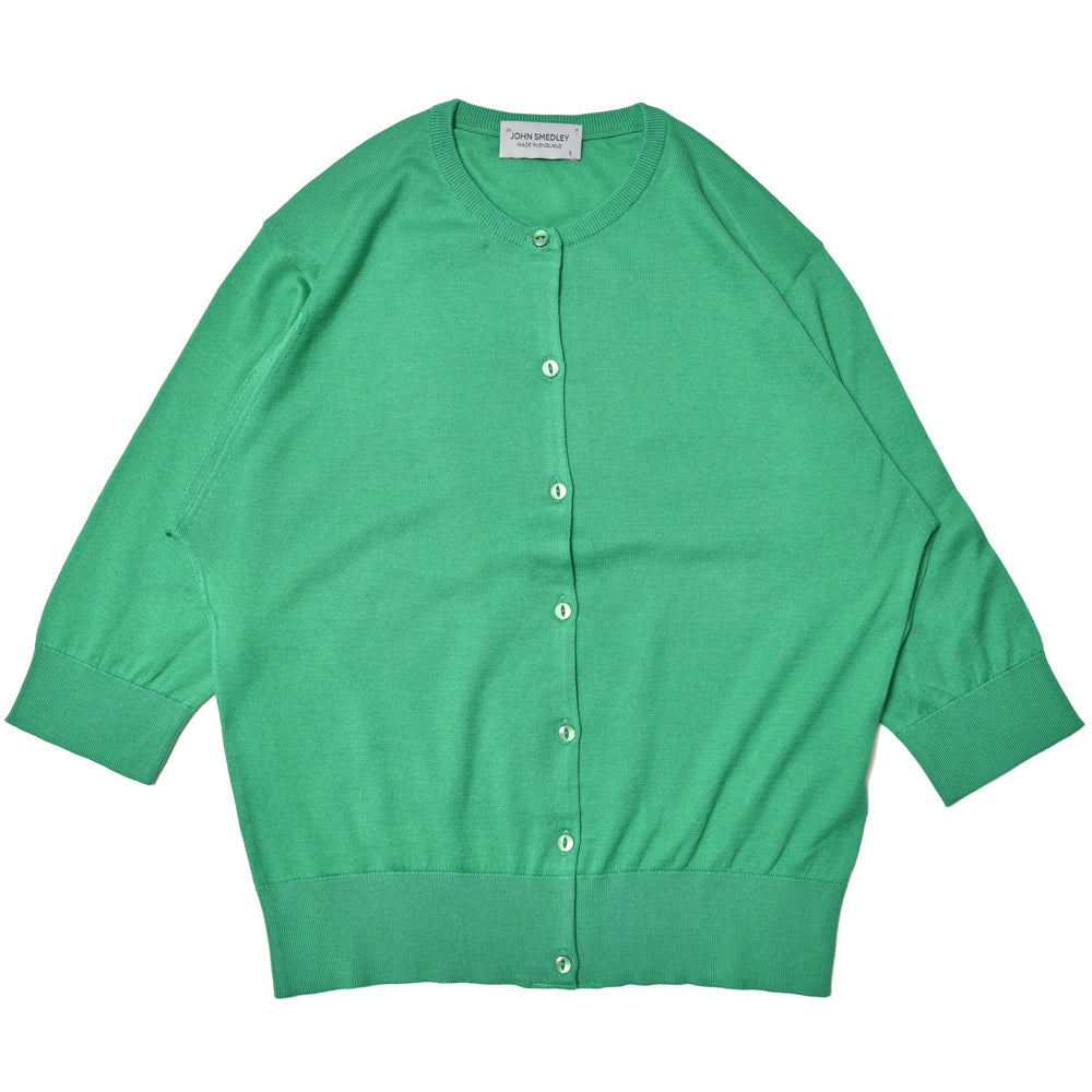 JOHN SMEDLEY(ジョンスメドレー)<BR>S4575 日本別注 コットン30G 半袖クルーネックニットカーディガン