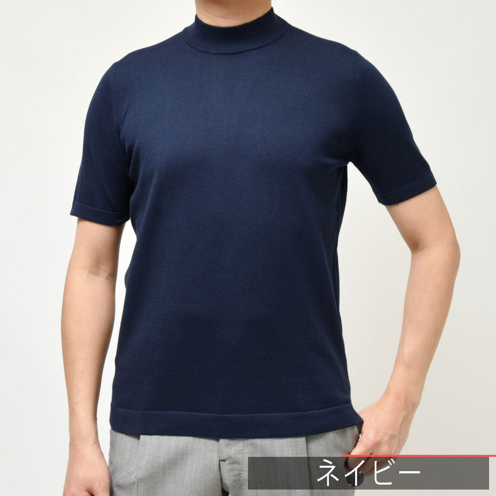 GRAN SASSO(グランサッソ) 12ゲージソフトコットンS/Sモックネックニット 58109/18120