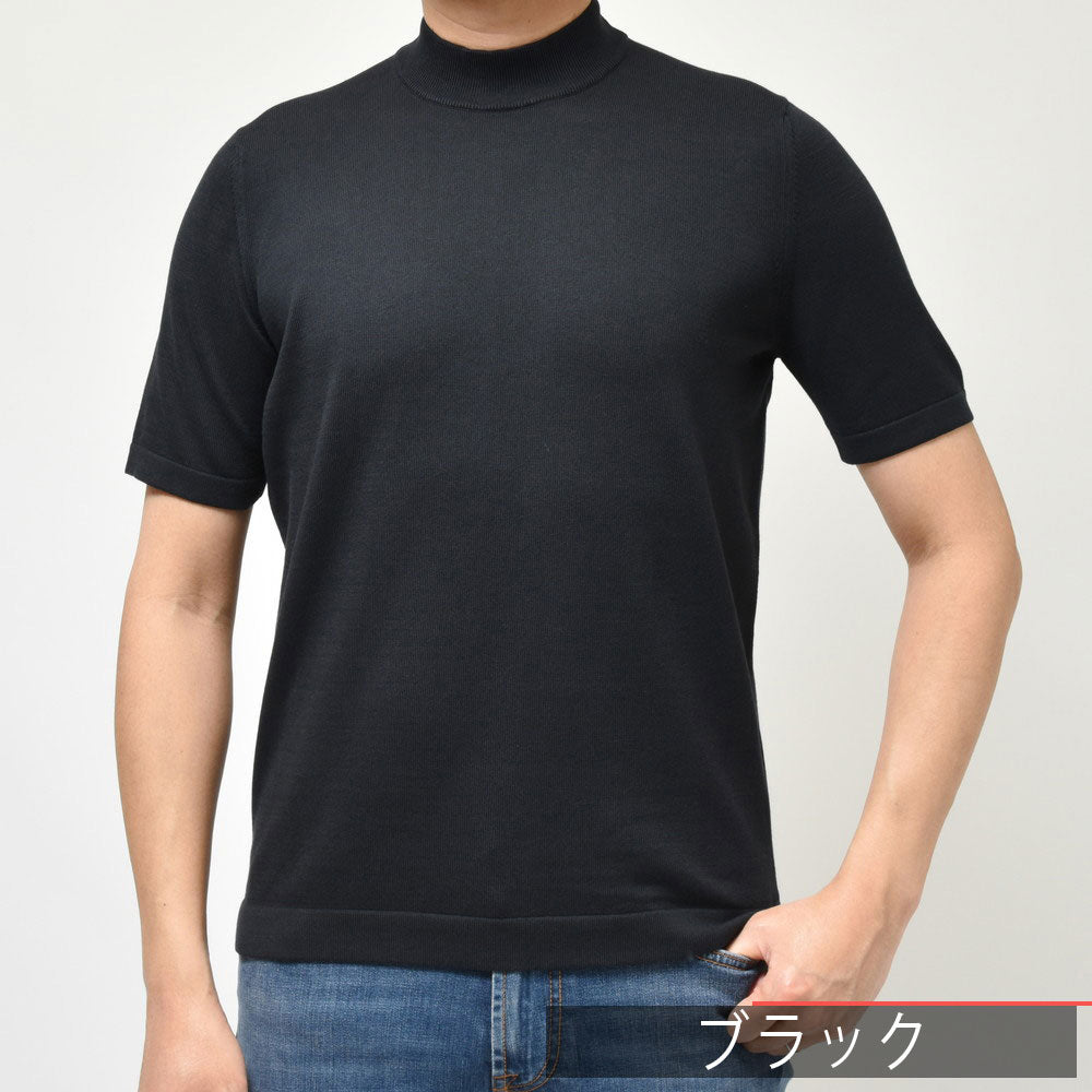 GRAN SASSO(グランサッソ) 12ゲージソフトコットンS/Sモックネックニット 58109/18120