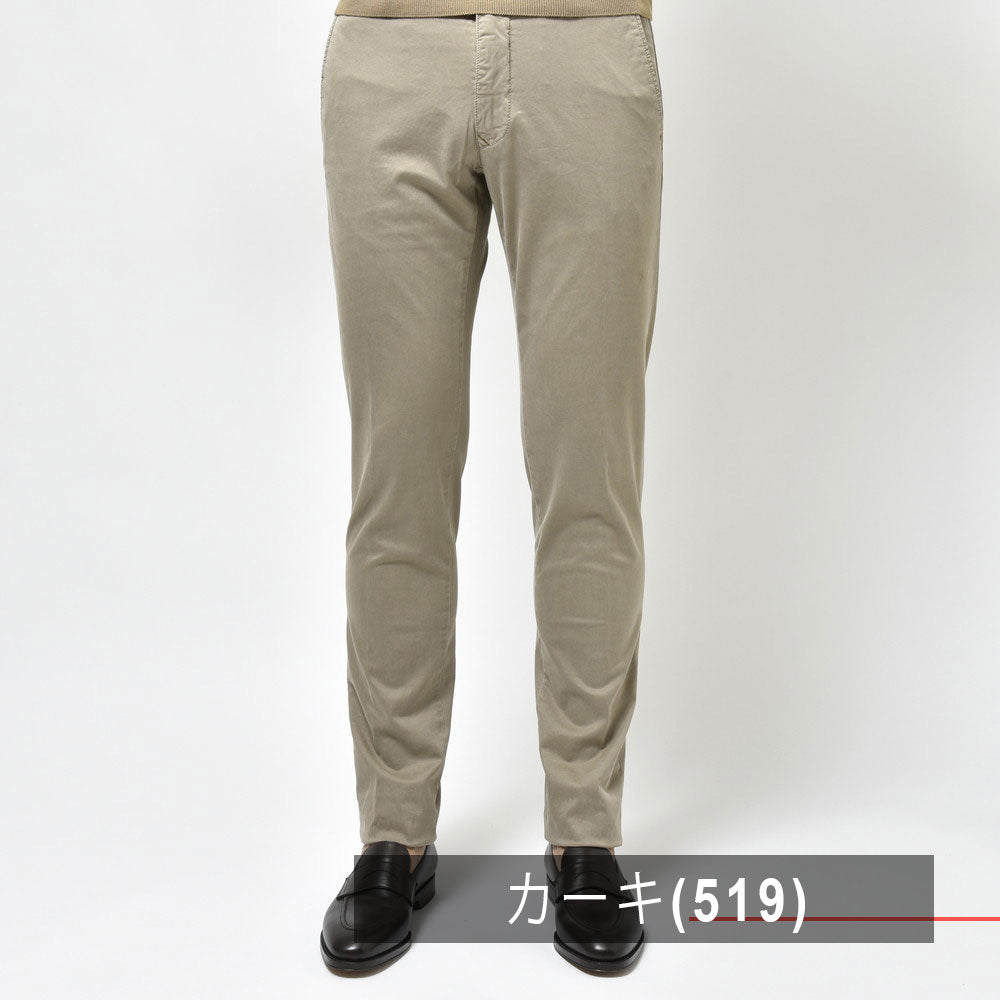 INCOTEX SLACKS(インコテックス スラックス) SLIM FIT ガーメントダイオーガニックコットンストレッチギャバジンテーパードパンツ 17S100-9664A