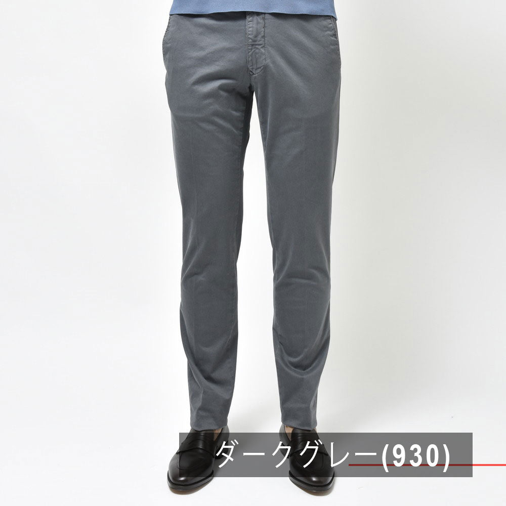 INCOTEX SLACKS(インコテックス スラックス) SLIM FIT ガーメントダイオーガニックコットンストレッチギャバジンテーパードパンツ 17S100-9664A