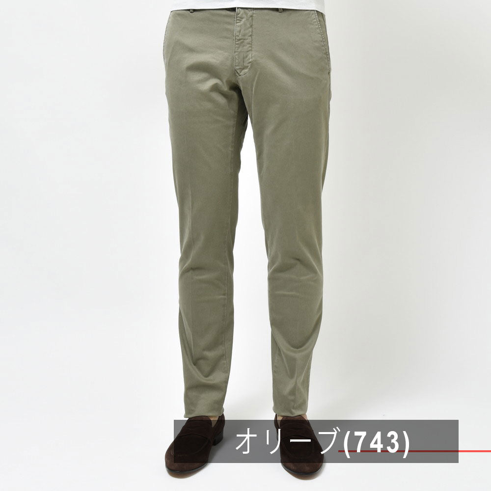 INCOTEX SLACKS(インコテックス スラックス) SLIM FIT ガーメントダイオーガニックコットンストレッチギャバジンテーパードパンツ 17S100-9664A