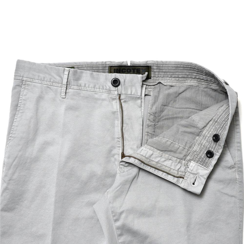 INCOTEX SLACKS(インコテックス スラックス) SLIM FIT ガーメントダイオーガニックコットンストレッチギャバジンテーパードパンツ 17S100-9664A