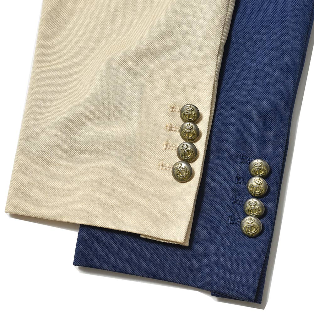 CIRCOLO 1901 チルコロ1901 コットン ストレッチ プレミアムピケ 鹿の子ジャージー メタルボタン セットアップ対応 ダブル6Bジャケット