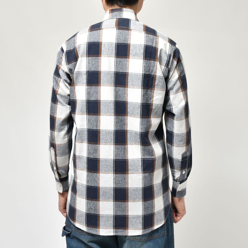 Placide(プラシーデ) コットンリネンマドラスチェックワイドカラーシャツ classic
