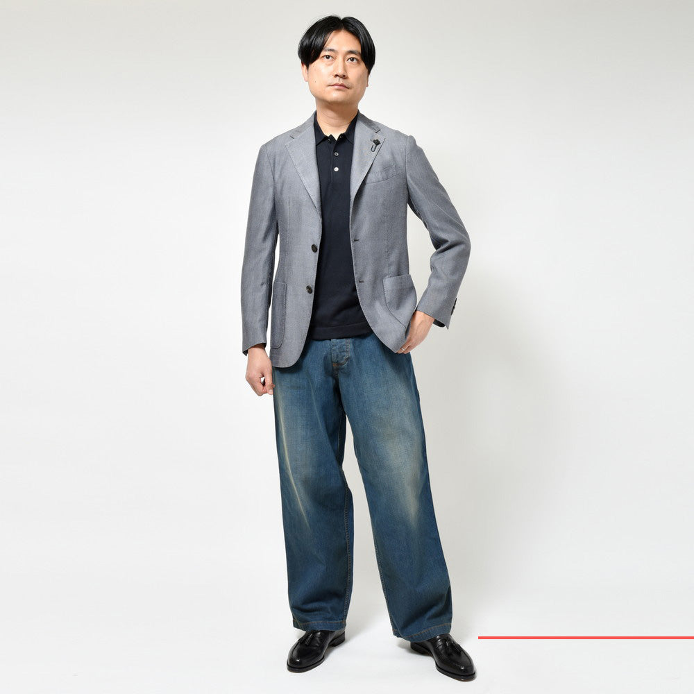 LARDINI(ラルディーニ) DYEDダイド ガーメントダイテンセルウールデニム3Bジャケット A326AQ201