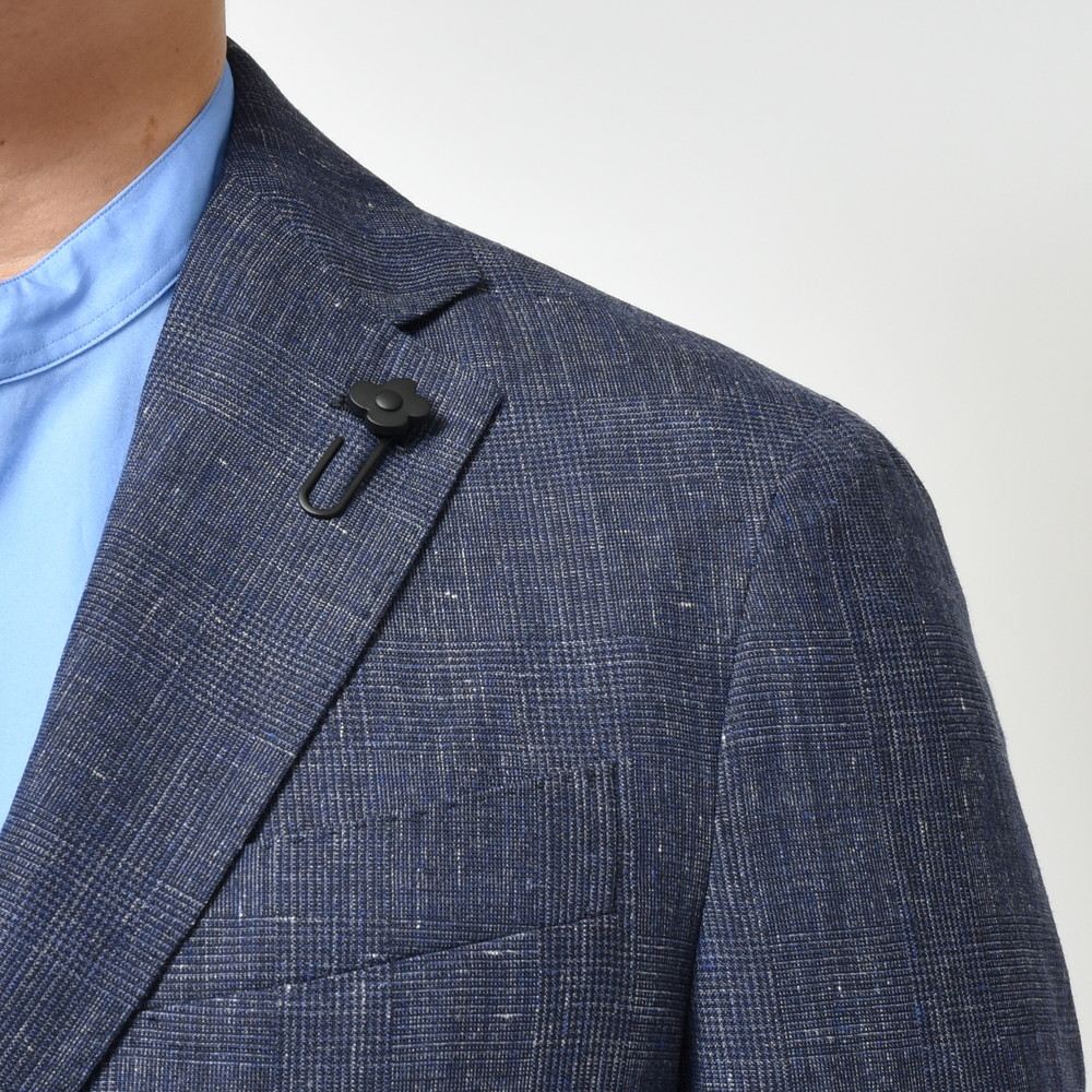 LARDINI(ラルディーニ) ADVANCEアドヴァンス リネンウールメランジグレンチェック3Bジャケット A6000AQ407