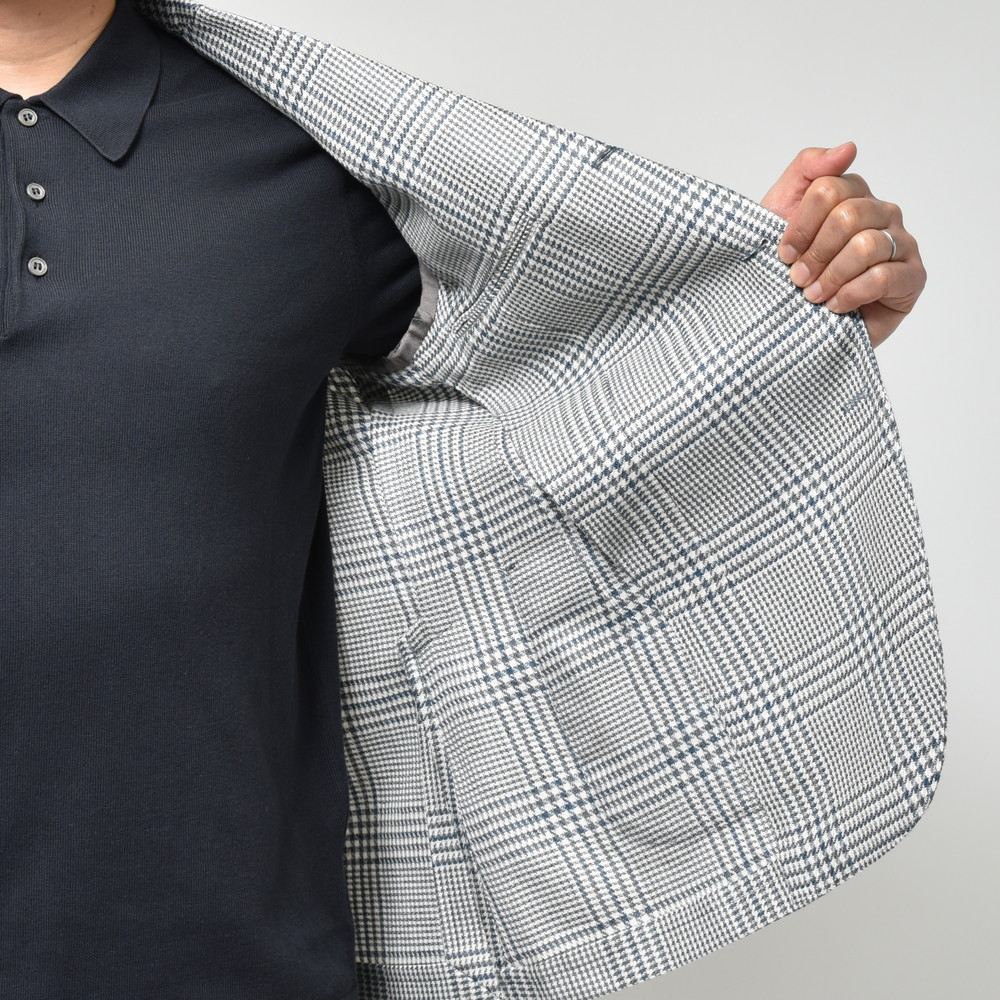 LARDINI(ラルディーニ) ADVANCEアドヴァンス コットンリネンサマーツィードグレンチェック3Bジャケット A6000AQ511