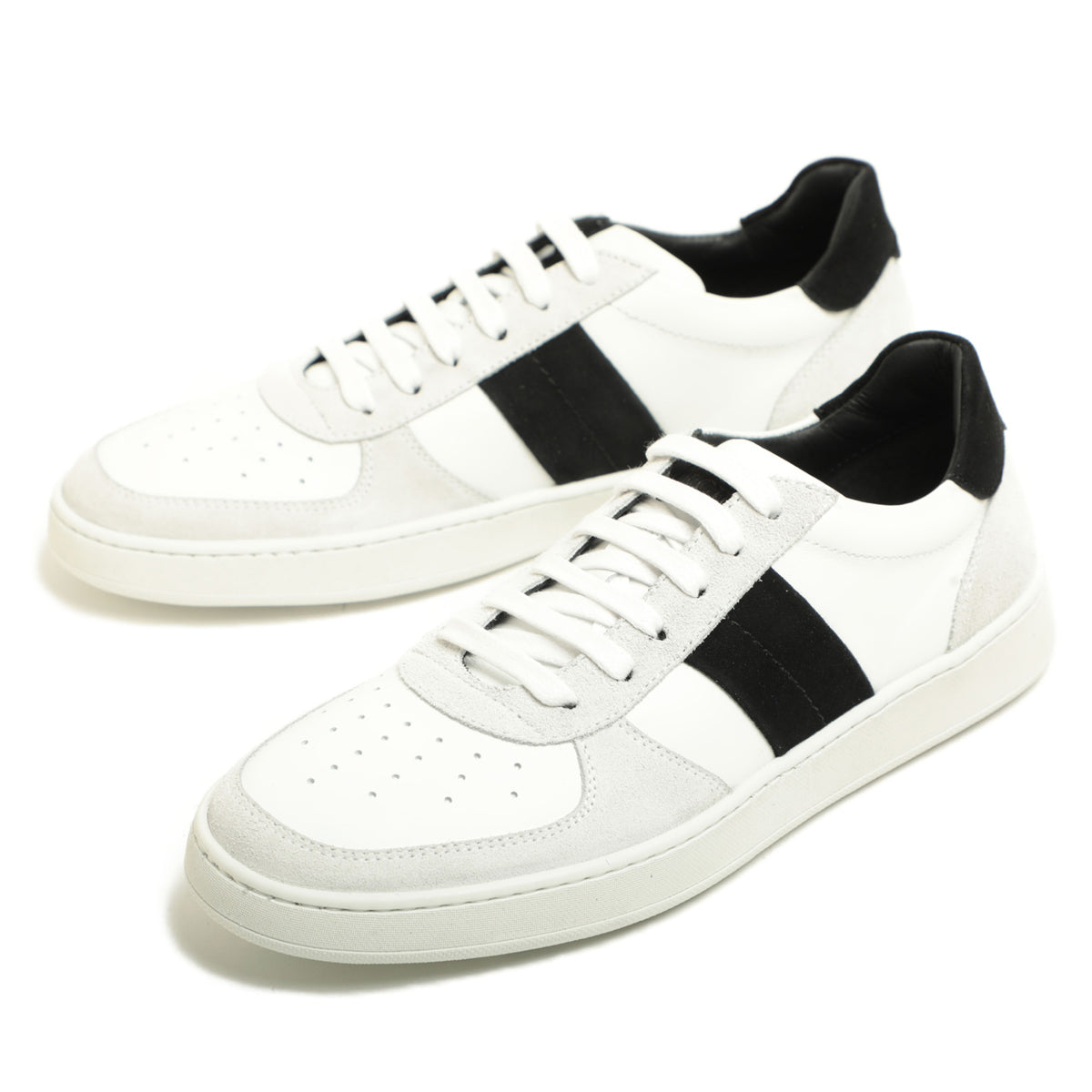 ヴィットリオヴィルジリ / レザー スエード レースアップ コート スニーカー/VU1469/WHT BLK